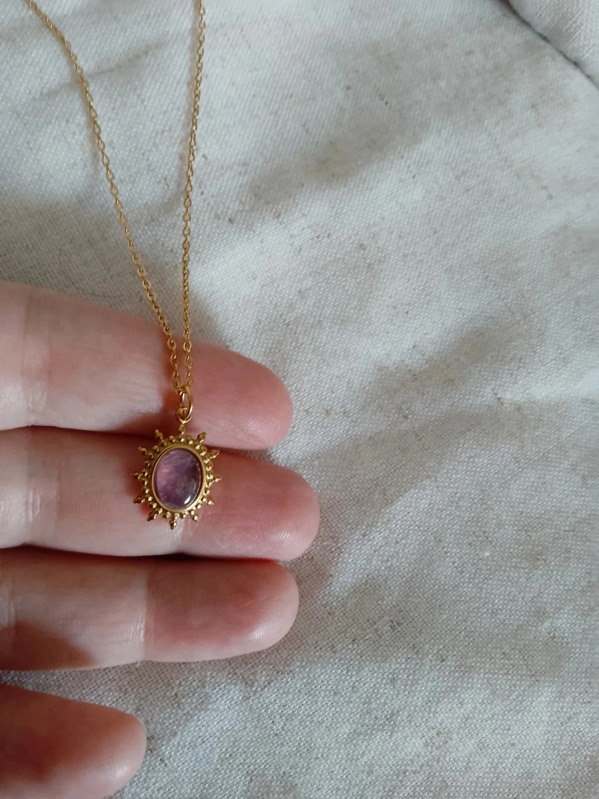 Collar colgante de piedra amatista – photo 3